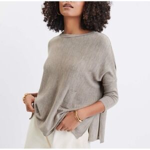 NWT MerSea Catalina Traveler Oversized Knit Sweater Taupe OS Boxy‎ Oversized